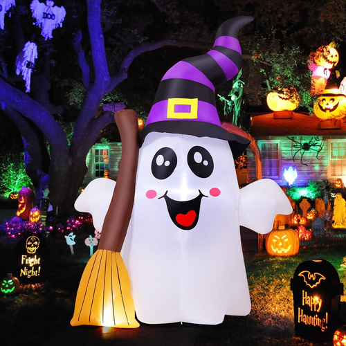 COMIN 4 FT Halloween Inflatables Outdoor Decorations Cute Ghost Halloween Blow U