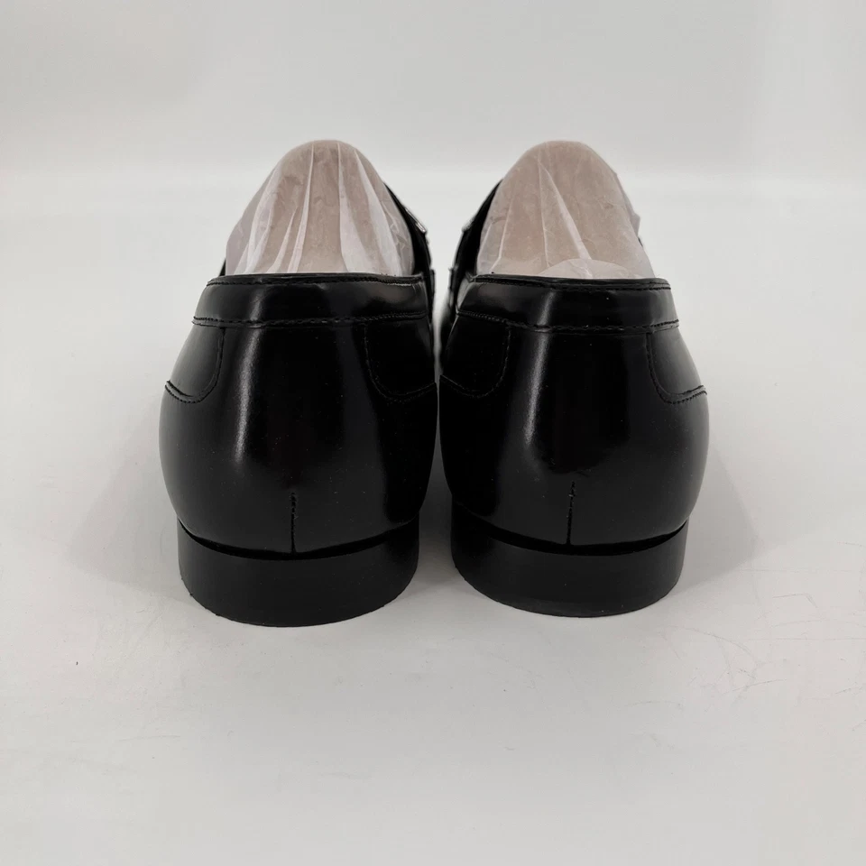 Мокасины ALDO Marinho размер 13 черные кожаные верхние без шнуровки туфли металлические биты - Изображение 4 из 4