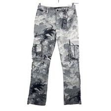 Rebel Vengeance skull Skeleton floral cargo Tapestry Pants sz 30 gothic punk