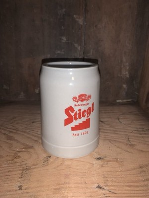 1 x NEW Stiegl Salzburger 0.3 Liter Beer Clay Stoneware Ceramic Glass Stein Mug