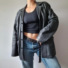 lakeland leather grunge gothic jacket mens L casual winter 90s style alternative