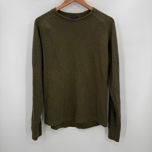 Banana Republic Men's Shirt Double Knit Crewneck, Raglan Long Sleeve Relaxed Fit - Picture 2 of 6