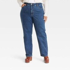 Women's High-Rise Straight Leg Jeans - Ava u0026 Viv  Dark Blue 18