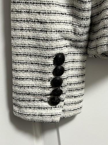 Veronica Beard Hosanna Black & White Striped Tweed Dickey Blazer Jacket size 4 - Picture 11 of 11