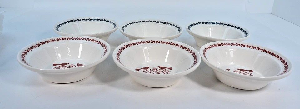 Portmeirion Jan Constantine Red and Blue Hearts Ceral Soup Bowl - Image 2 of 4