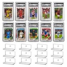 12 Pack Sports Card Slab Display Shelf for Wall, Acrylic Clear Graded Trading...