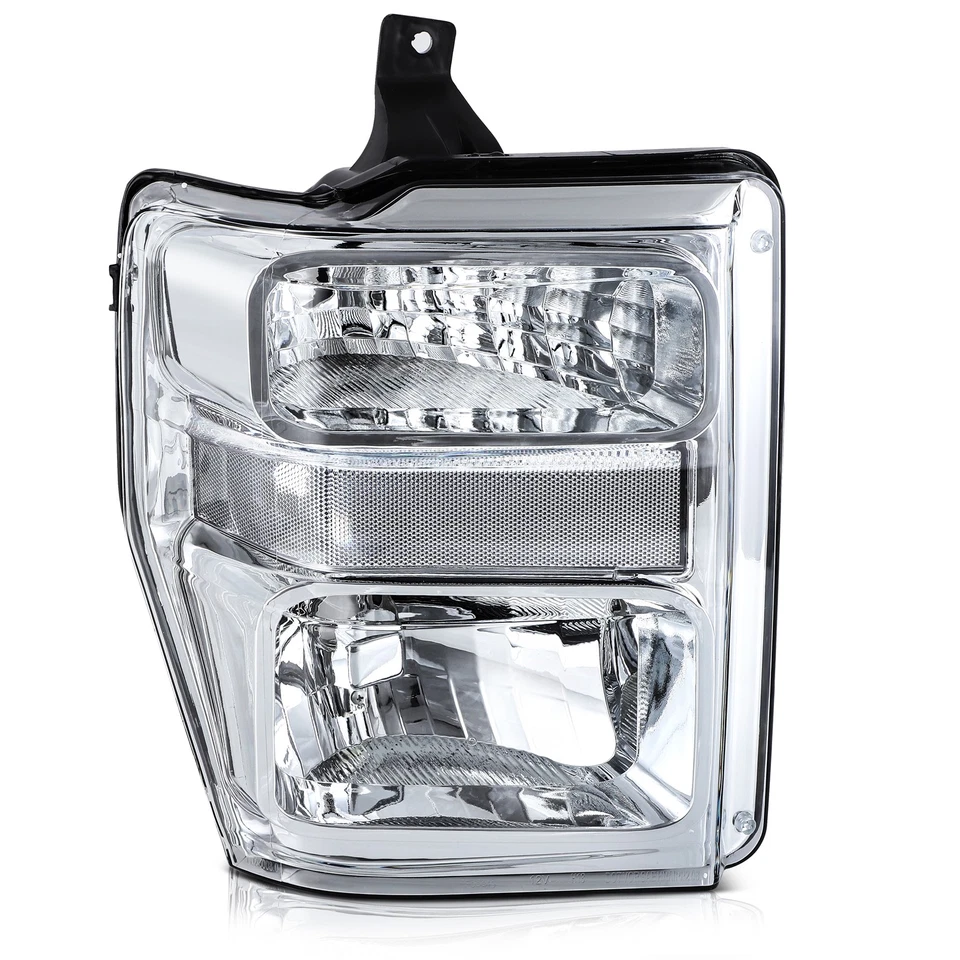 Chrome For 2008-2010 Ford F-250 F-350 F-450 F-550 Super Duty Headlights Assembly - Image 4 of 4