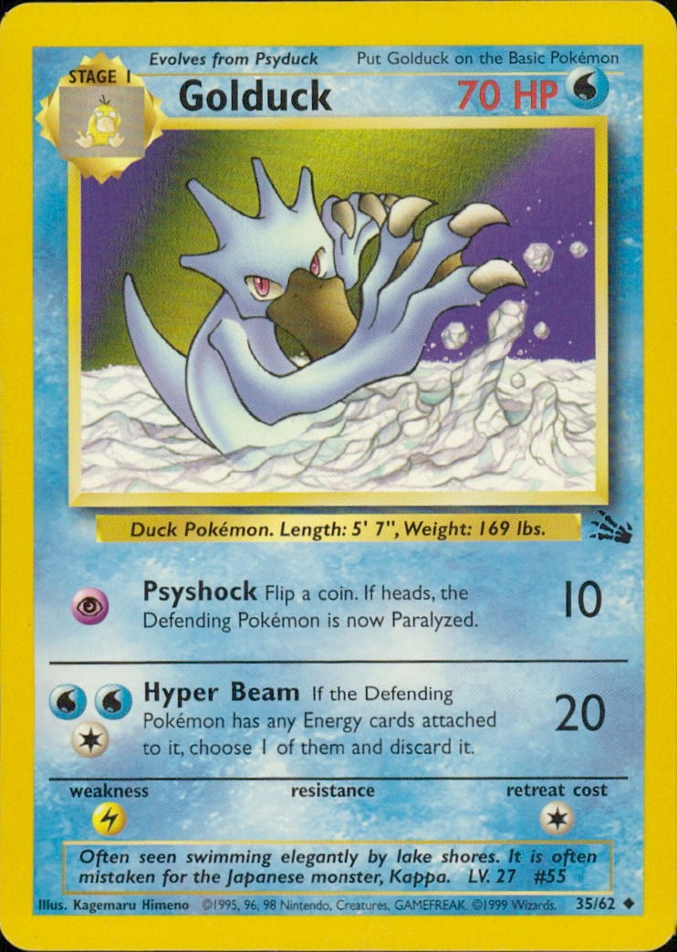 Golduck Unlimited Uncommon Fossil 35/62 MP