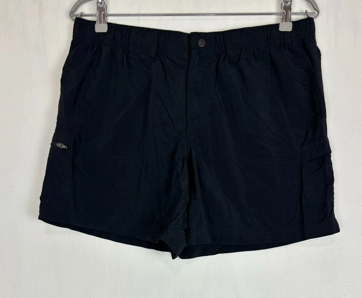 Columbia Mens Shorts Black Size Large Nylon Mesh Lined Trekking Hiking Outdoor