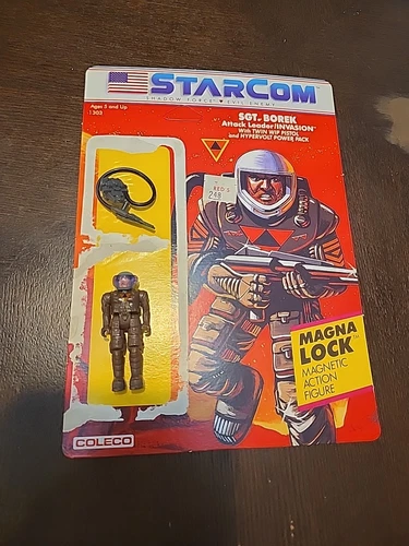 SGT. BOREK Comete W/Cardback Starcom 1986 Coleco Vintage Action Figure