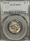 1935-D BUFFALO NICKEL PCGS MS64
