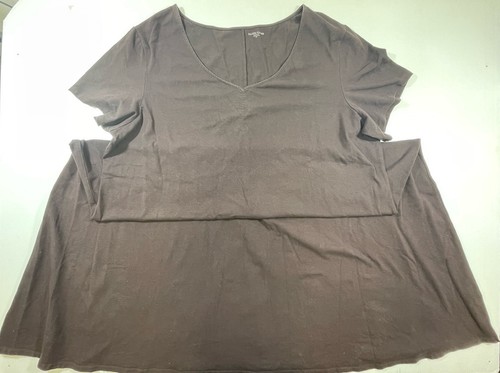 Eileen Fisher Woman’s Plus Brown Cotton Short Sleeve A Line Maxi Dress 3X - Picture 1 of 8