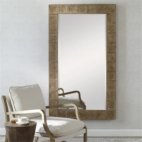 Uttermost Ranahan Farmhouse MDF Wood and Firwood Mirror in Natural Brown - Picture 3 of 7