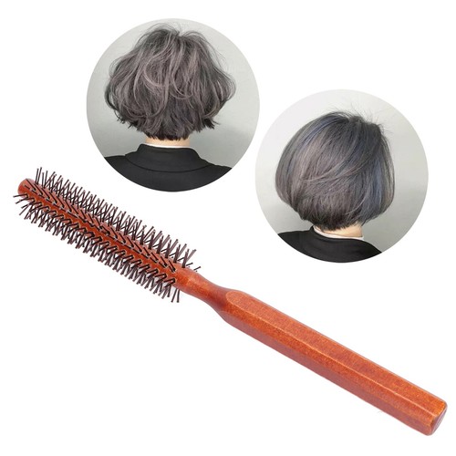 Round Styling Hair Brush Curling Roller Hairbrush Small Wood Brush Unisex - Picture 4 of 24