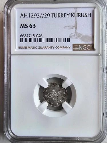 Turkey 1 Kurush AH1293/29 NGC MS 63