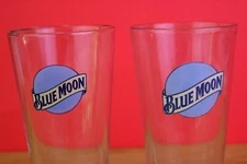 Blue Moon Beer Pint Glasses Set of 2 Barware
