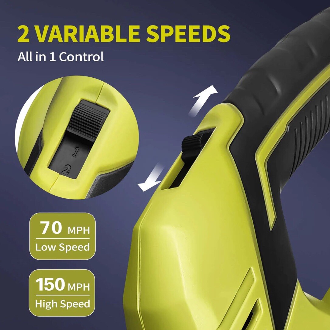 Seyvum LB-8189 Leaf Blower Green Black Battery Powered 20V Max 150MPH ...
