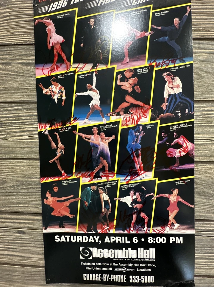 Vtg RARE 1996 Figure Skating champions Promo Ad Poster Signed Brian Boitano Kwan - Image 2 of 4