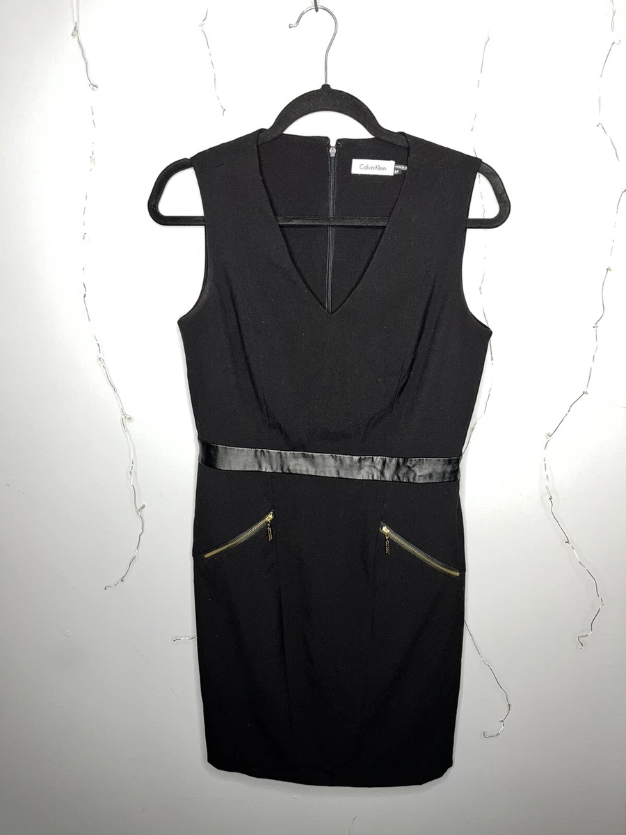 Calvin klein black clearance dress gold zipper