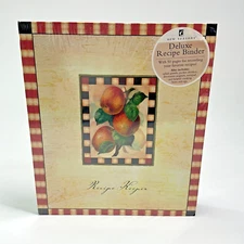 All-In-One Deluxe Recipe Binder Keeper Pages, Dividers, Protectors - Apples NEW,