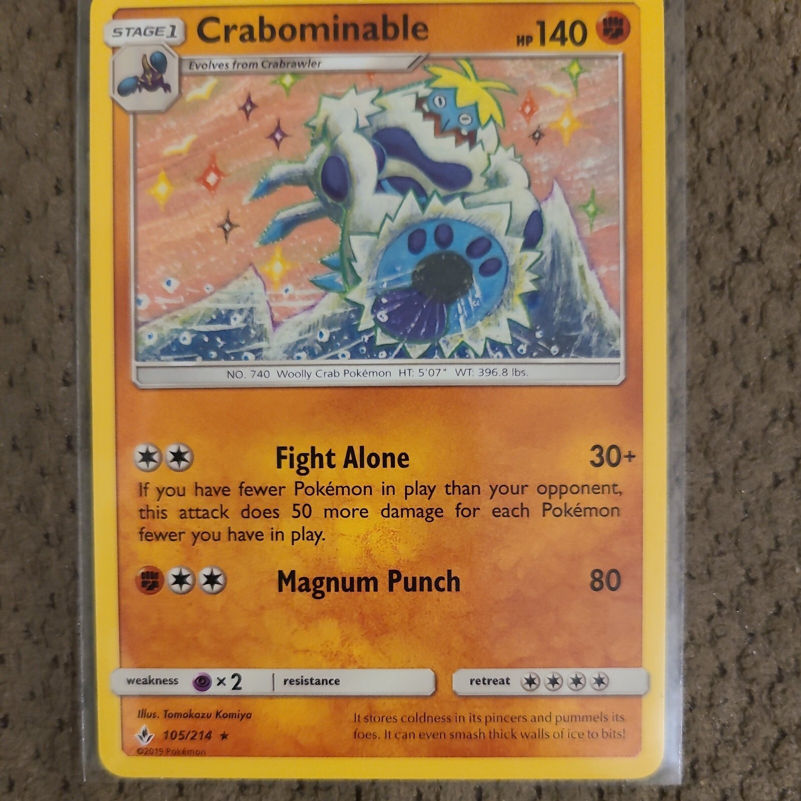 Crabominable (105/214) [Sun & Moon: Unbroken Bonds] Rare Pokemon TCG