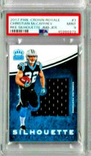 2017 Panini Crown Royale Christian McCAFFREY RC Silhouette Jumbo Jers  PSA 9 RC