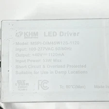 MSPI-DIM45W12S-1120 Dimmable LED Driver Power Supply for 45W Fixtures/Wall Packs
