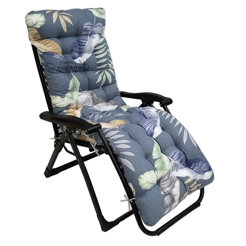 67"Lounge Chair Cushion Tufted Soft Outdoor Rocking Seat Deck Chaise Pad W/ Ties - Picture 25 of 75