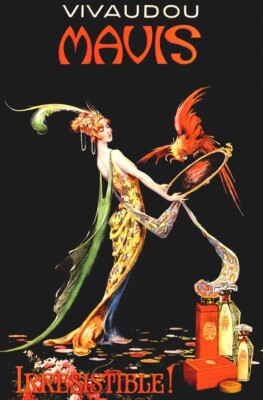 1919 MAVIS VIVAUDOU PERFUME SEXY FASHION QUEEN PARROT ART DECO POSTER 316243