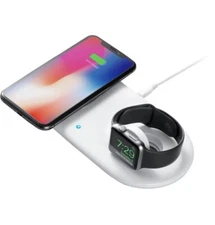 Anker B2570J21-01 PowerWave+ Wireless Charging Pad with Watch Holder White