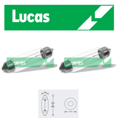 Lucas 12V 5W SV8.5s C5W 239 - 11x38mm - Festoon Glühbirne Innen N.Plate x2