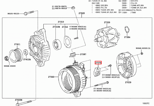 Genuine Camry ACV51 ACV41 ACV40 2.4 Petrol 2.0 Petrol Alternator Brush Holder - Picture 11 of 20