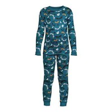 Wonder Nation Boys Halloween 2-Piece Sleep Pajama Set, Teal Blot Size 4