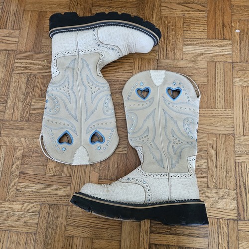 Ariat Baby Buck Women’s 6 Bone Gator Leather Cowboy Boots Fatboy Mid Calf EUC - Picture 10 of 11