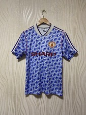 MANCHESTER UNITED 1990 1992 AWAY FOOTBALL SHIRT SOCCER JERSEY ADIDAS sz S 34-36