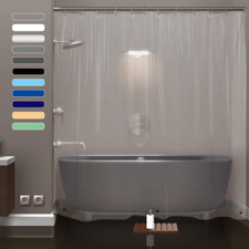 Extra Long Clear Plastic Shower Curtain Liner Mildew Resistant 72 X 80 Inch US..