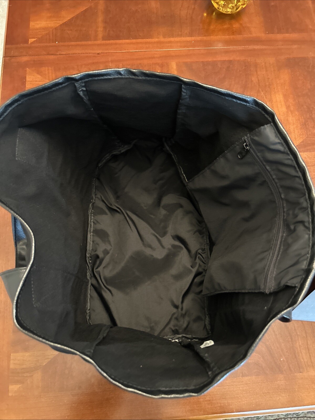 Department 56 Christmas Village Black Canvas Leather Tote Bag Rare Dealer Promo