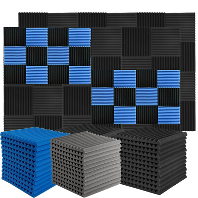 #ad 12#x27;#x27; Acoustic Foam Panel Wedge Studio Sound Noise Proofing Wall Tiles Insulation $15.57