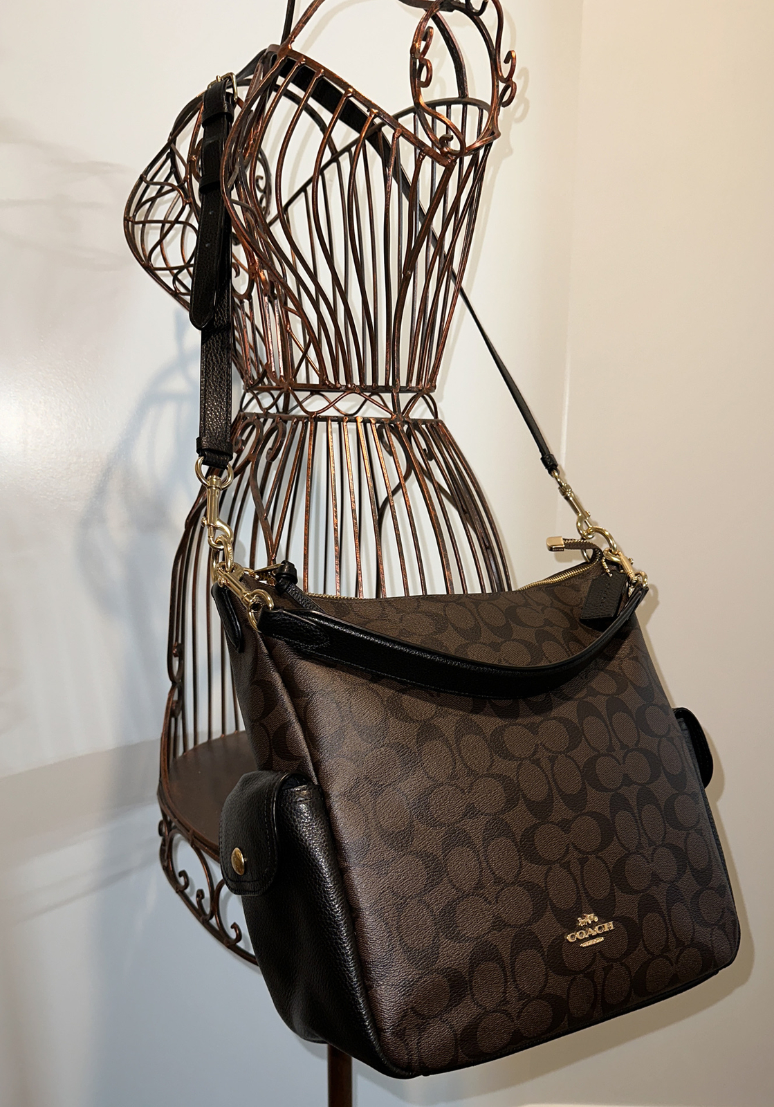 Coach Signature Pennie Shoulder Hobo Bag C1523 brown/… Gem