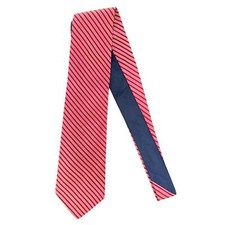 NWT Tommy Hilfiger Vintage 100% Silk Necktie Red White Stripe Made In USA