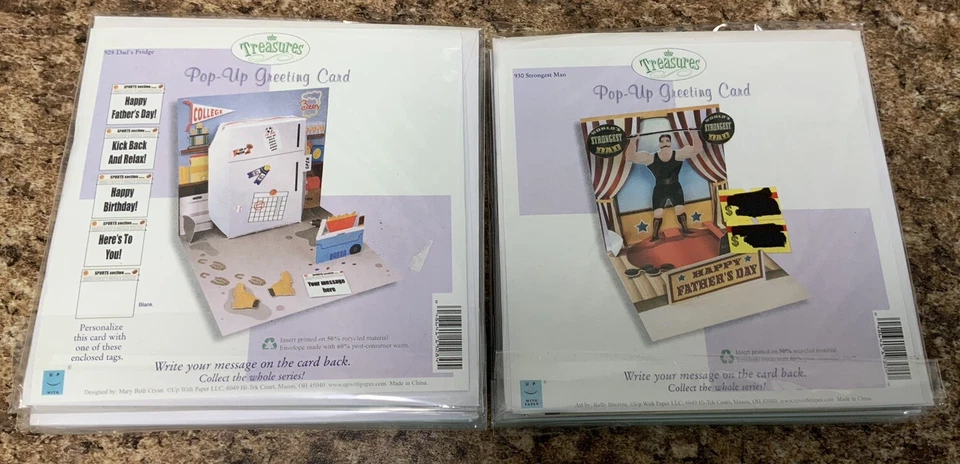 Lot 10 New Pop-Up Greeting Cards Up With Paper 5 Dad’s Fridge & 5 Strongest Man - Image 2 of 2