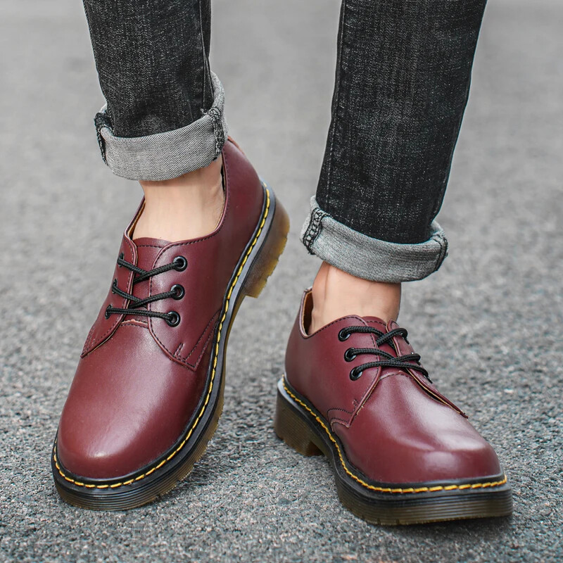 2024 Men's Outdoor Work Leather Casual Walking Shoes for All-Day Comfort  -image