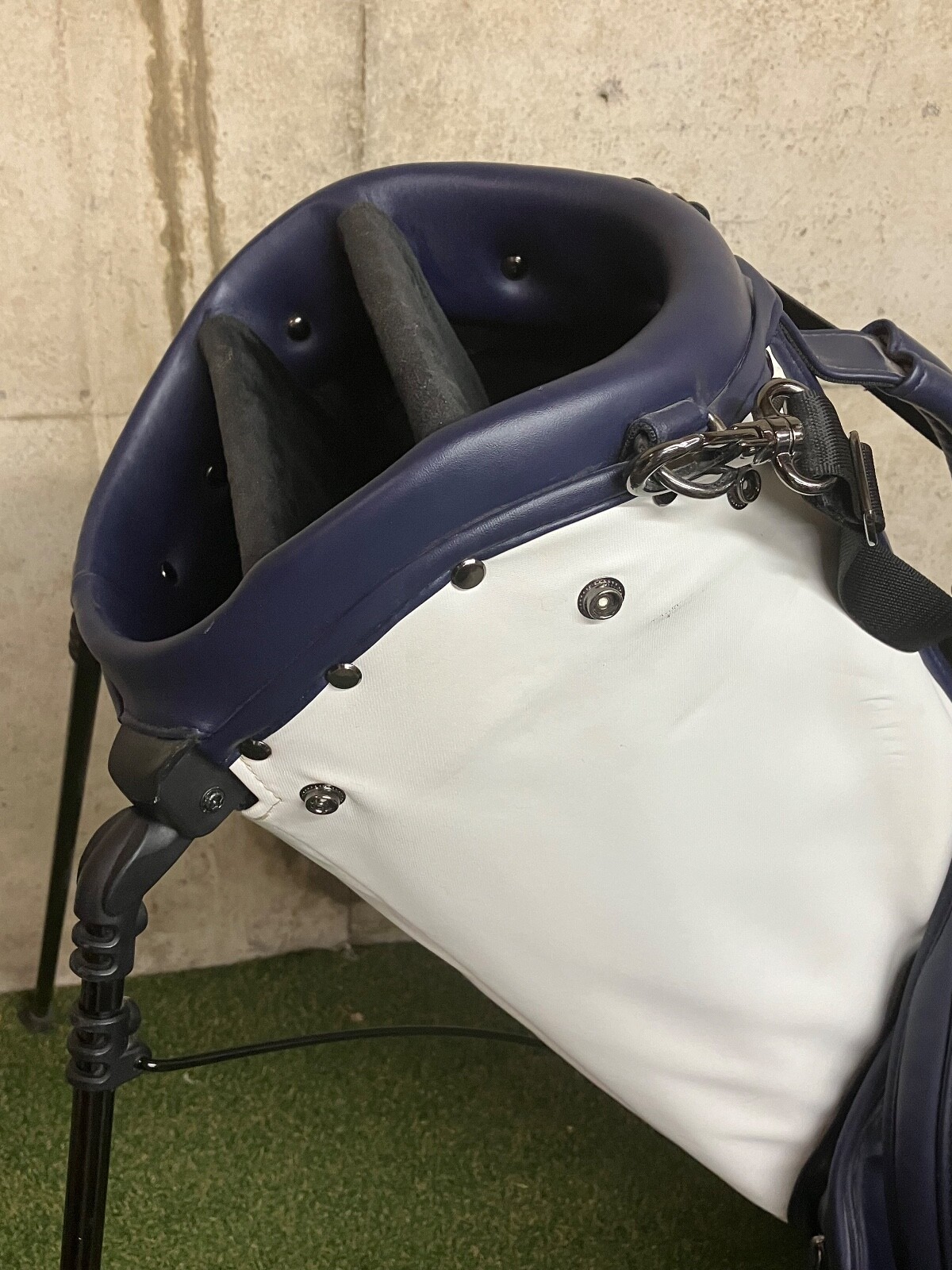 Titleist Linksmaster Caddy Stand Golf Bag Blue / White w/ Logo & Broken