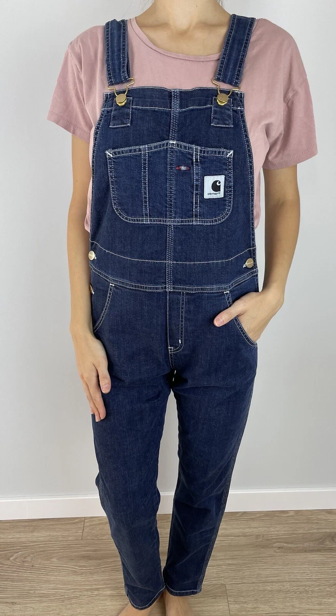Carhartt WIP Women s W Bib Overall Blue Stone Washed XS S eBay