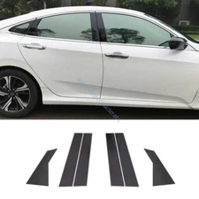 For Honda Civic Sedan 2016-2021 Black Steel Window Center BC Pillar Cover Trim
