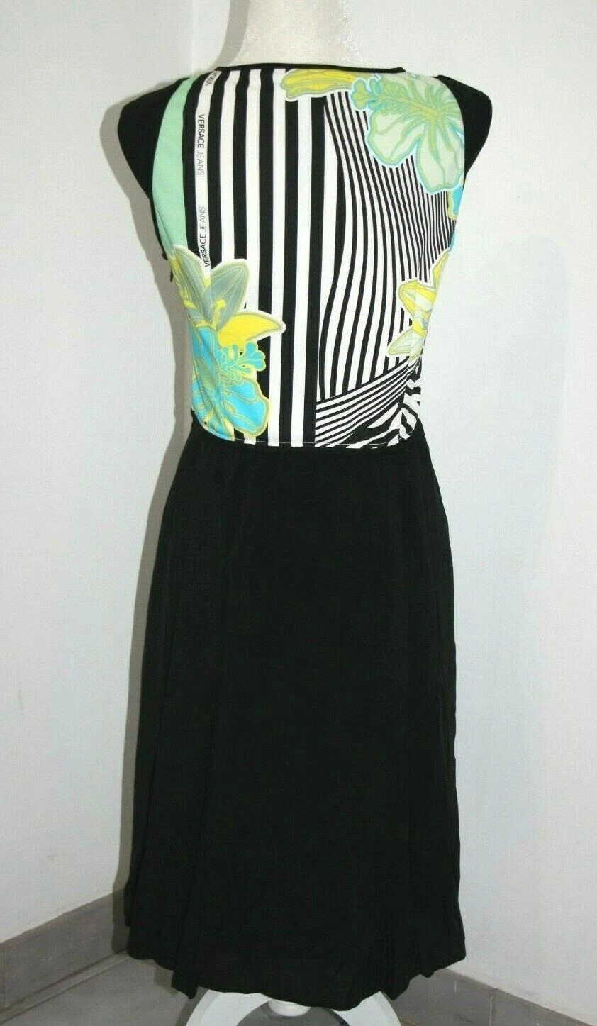 Abito VERSACE JEANS con cerniera anteriore aderente e svasato taglia US L IT 48 US XL IT 50