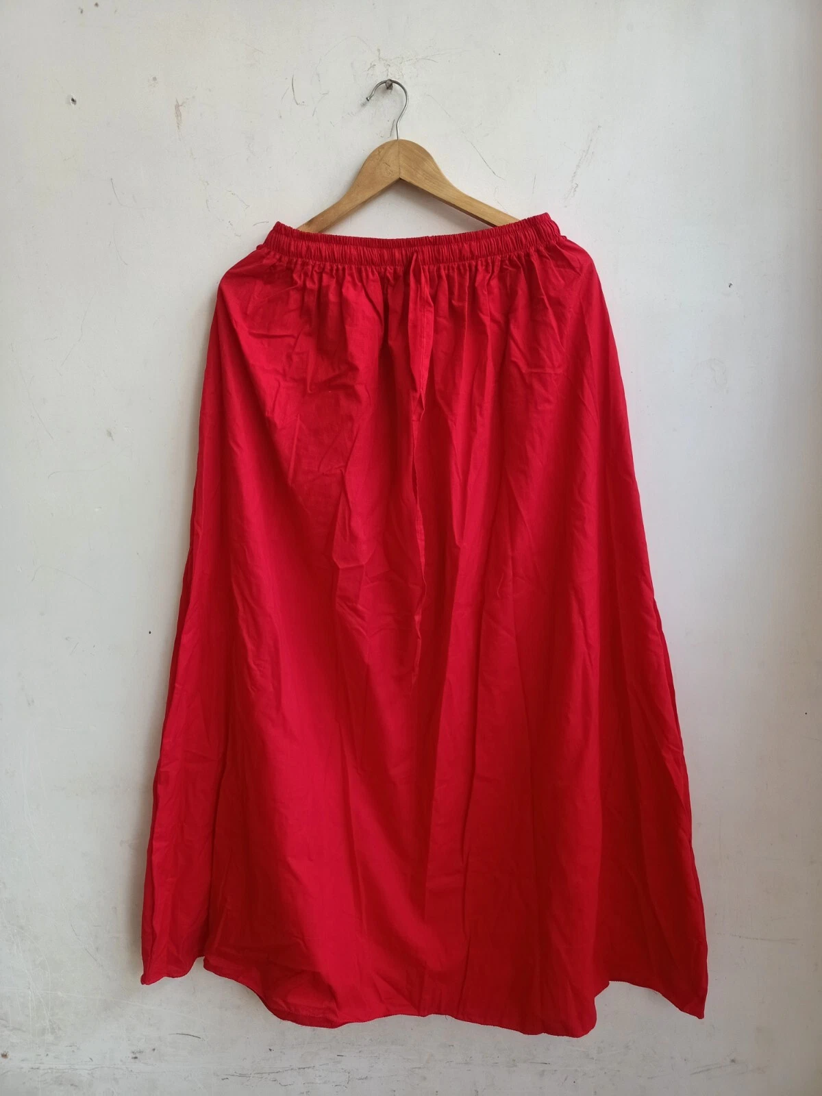 Indian Cotton Solid Red Plain Skirt Women's Clothing Girls Partywear Skirt US