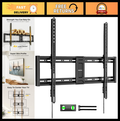 Heavy Duty Fixed TV Wall Mount for 43-100'' TVs, Ultra Slim Low Profile, Max VESA