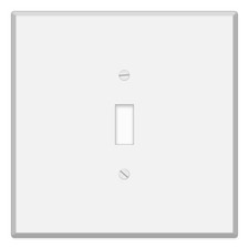 2-Gang White 1 Toggle Switch Metal Wall Plate Cover - 5.5" x 5.50",...