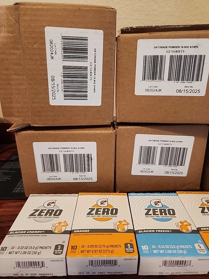 300X Gatorade Zero Packets Cherry, Freeze, Orange, 30 caixas de 10=300 2025-2026 - Imagem 3 de 4